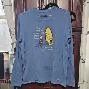 Life Is Good Blue Graphic Long Sleeve Tee